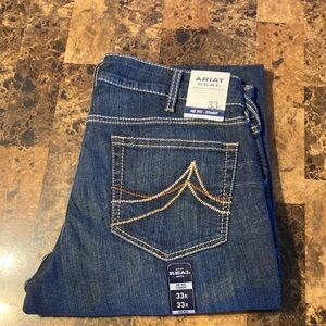 Ariat Women's Bootcut Dark Indigo Jeans with Tan Embroidery